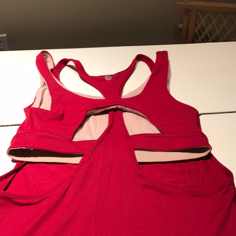 Red Lululemon workout tank